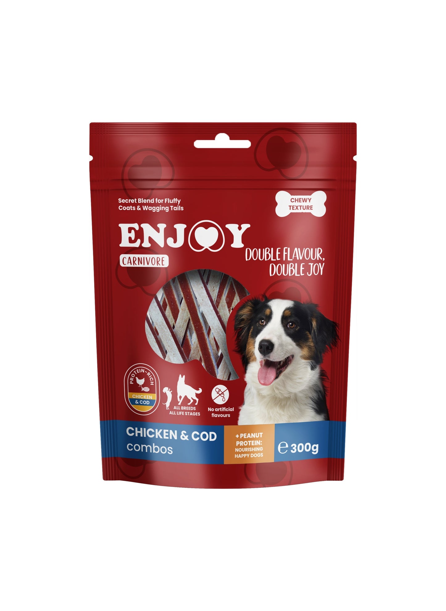 Enjoy Carnivore Chicken and Cod Combos - лакомство за куче с пилешко месо и треска 300 гр