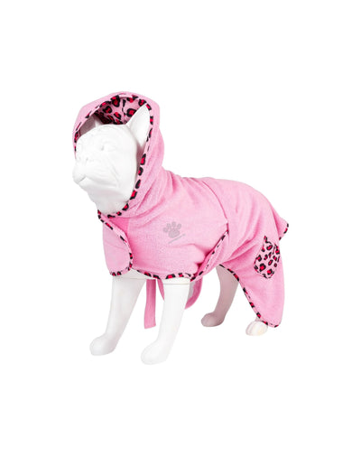 Max Molly Bath Robe Leopard Pink - халат за кучета