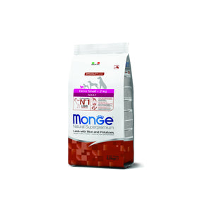Monge Extra Small Adult Lamb with Rice and Potatoes - пълноценна суха храна за кучета от мини породи с агнешко, ориз и картофи 2,5 кг