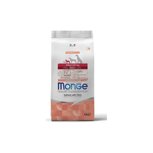 Monge Mini Adult Monoprotein Salmon with Rice - пълноценна суха храна за кучета в зряла възраст от малки породи със сьомга и ориз 2,5 кг