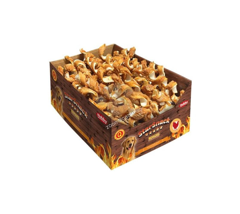 Nobby StarSnack Barbecue Chicken Spiral - спирала от пресована кожа с пилешко месо, кутия, 16 см, 84 бр