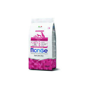 Monge All Breeds Adult Monoprotein Beef with Rice - пълноценна суха храна за кучета от всички породи с телешко и ориз 2,5 кг
