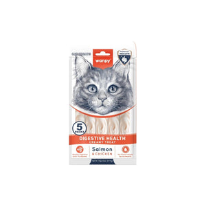 Wanpy Cat Digestive Health - кремообразно лакомство за добро храносмилане 5 х 14 гр