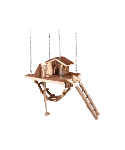 Flamingo Small animal house Toy Pure Home Milly - къщичка за гризачи с мост 21.5 / 21.5 / 24.5 см