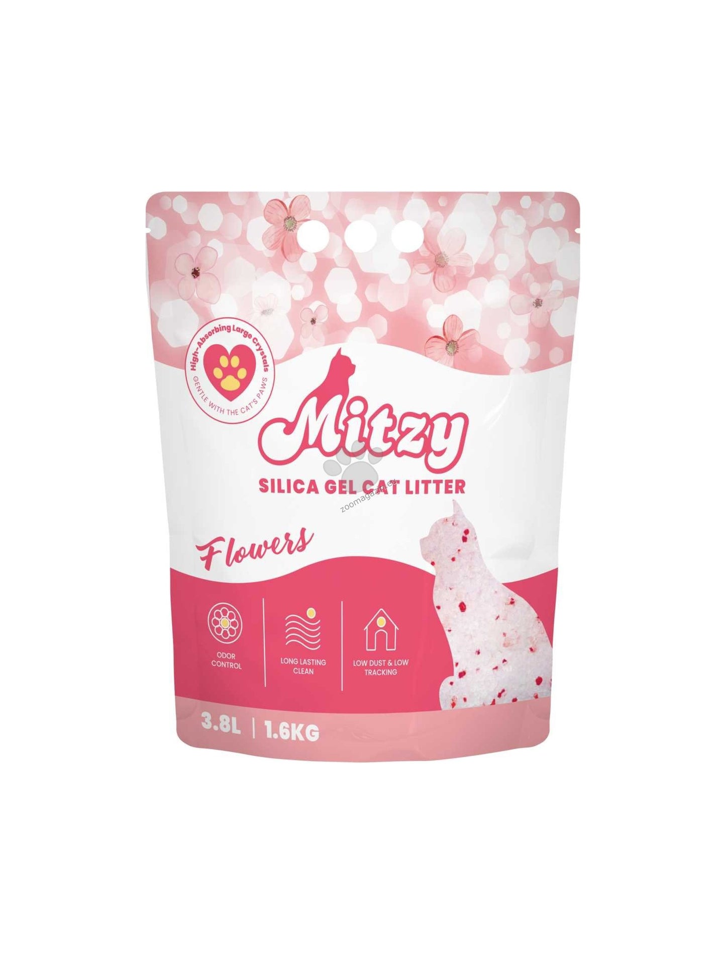 Mitzy Silicat Floral - силиконова котешка постелка за тоалетна, цветя 3.8 л