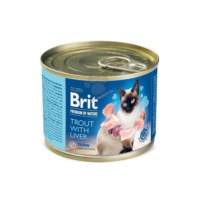 Brit Premium by Nature Trout with Liver - консерва за котки с пъстърва и черен дроб 200 гр