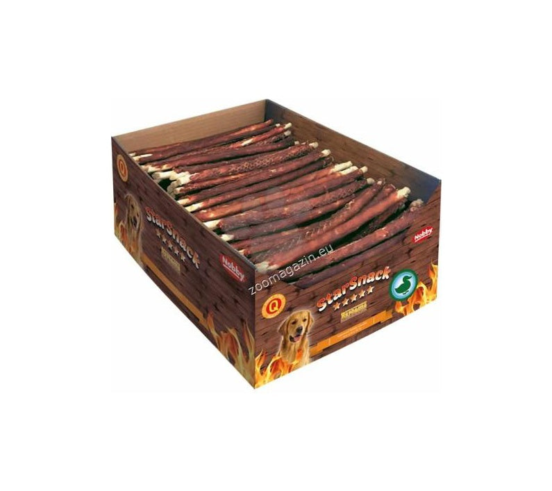 Nobby StarSnack Barbecue Wrapped Duck - солета от пресована кожа с патешко месо, кутия, 25 см, 210 бр