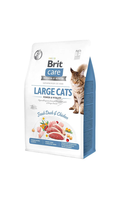 Brit Care Grain-Free Large Cats Power and Vitality - пълноценна суха храна за котки от едри породи 400 гр