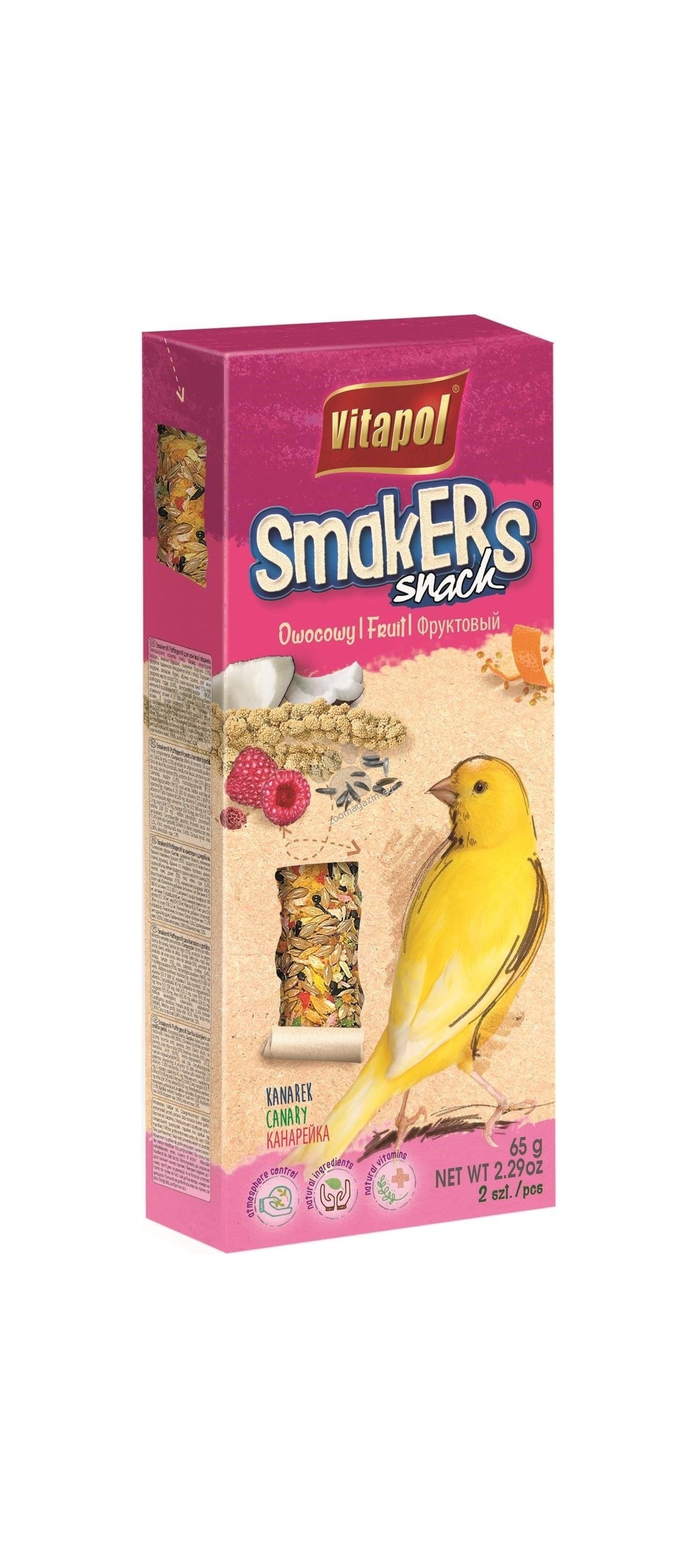 Vitapol Smakers Snack - лакомство за канарчета с плодове 90 гр