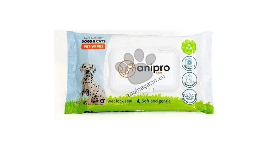 Anipro - антибактериални биоразградими хигиенни кърпички, 40 бр, 15x20 см