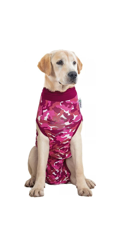 Suitical Recovery Suit Medium Dog Pink - медицинска дрешка за кучета с дължина на гърба 55-69 см. розова