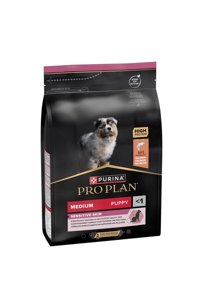 Pro Plan Medium Puppy Salmon - пълноценна храна със сьомга за кученца от средни породи 3 кг