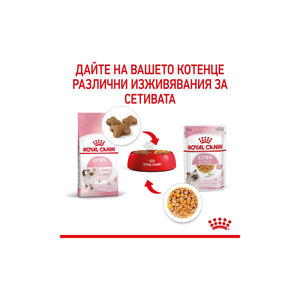 ROYAL CANIN KITTEN in JELLY - за котки, специално за 2-рата фаза на израстване при подрастващи котенца до 12 месеца (малки хапки в желе) 85гр