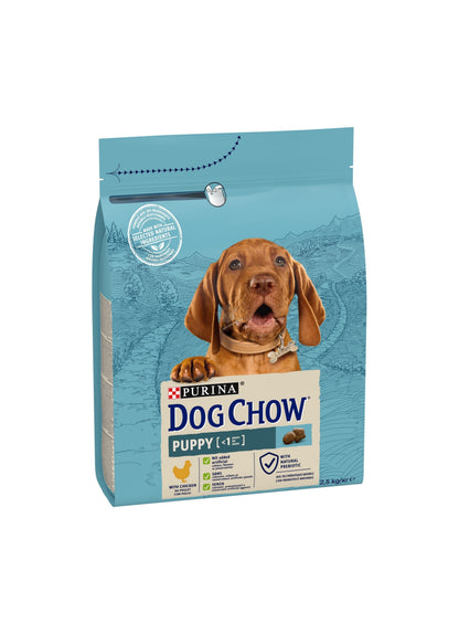 Dog Chow Puppy - пълноценна храна с пилешко месо, за кучета от 1 до 12 месеца 2,5 кг