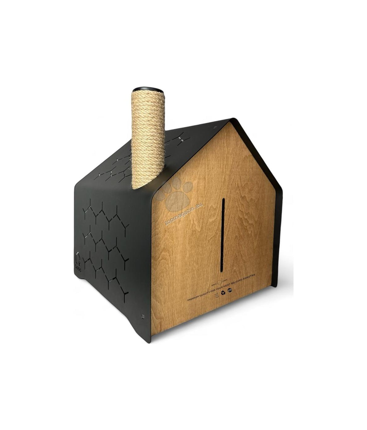 Cadoo Krabi Chimney Midnight Black - луксозна къщичка за домашни любимци 52 / 50 / 50