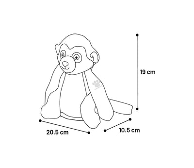 Flamingo Toy Drala Monkey - плюшена играчка 20,5 / 10,5 / 19 см