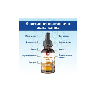 РАЗПРОДАЖБА Paw2Paw Urinary Care Drops - билкови капки за бъбреците и пикочните пътища 50 мл