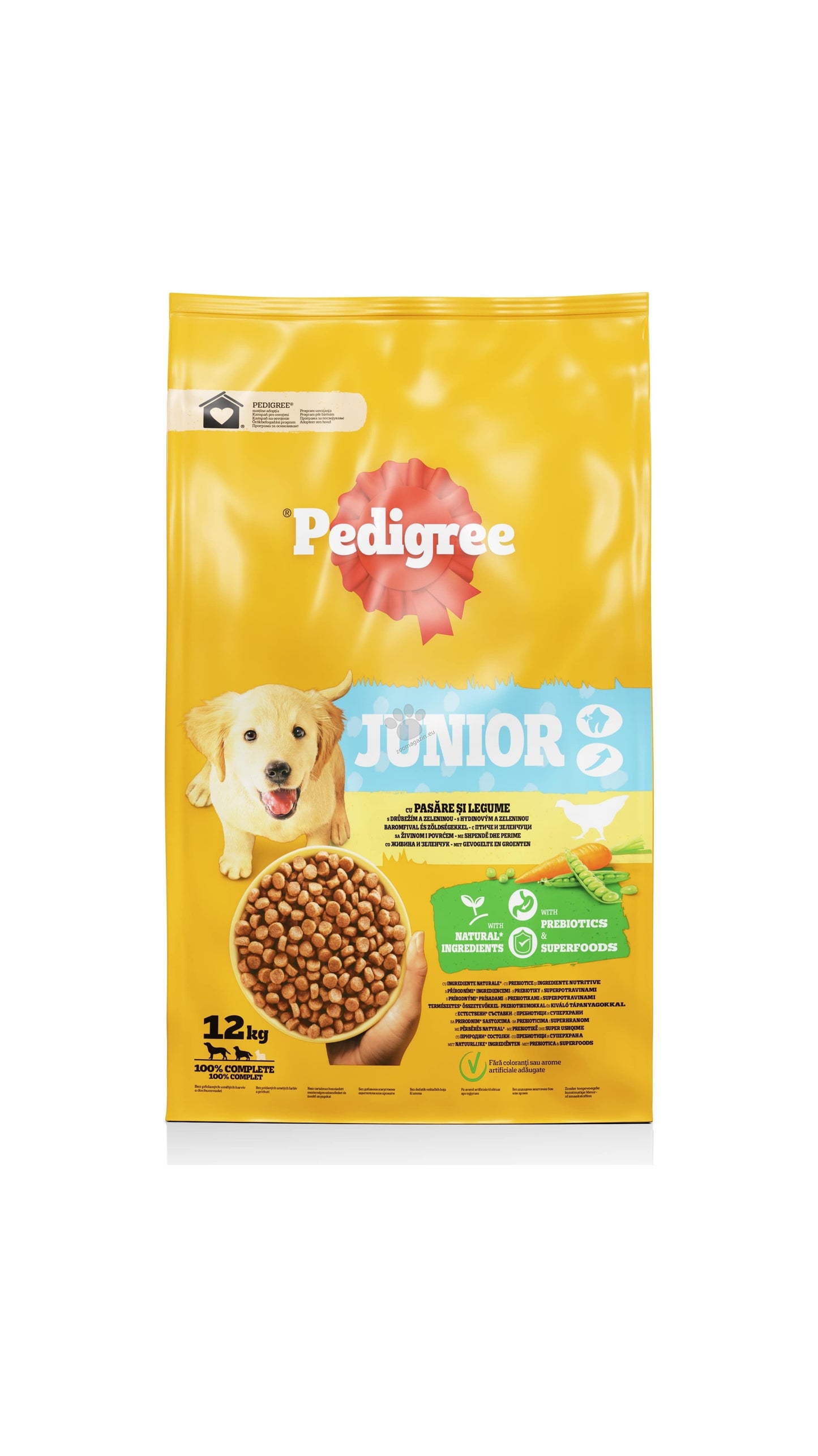 Pedigree Junior Chicken and Vegetables - пълноценна храна за подрастващи кучета с пиле и зеленчуци