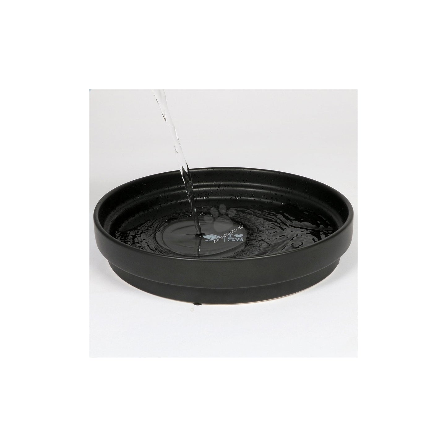 I Love Happy Cats Ceramic Drinking Bowl - керамична купа за вода за котки