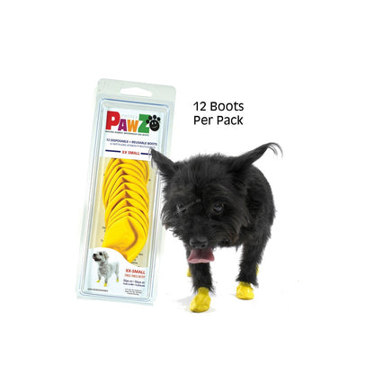 Pawz XXS Black - каучукова водоустойчива обувка за кучета с дължина на лапата до 3 см, черна, 1 брой