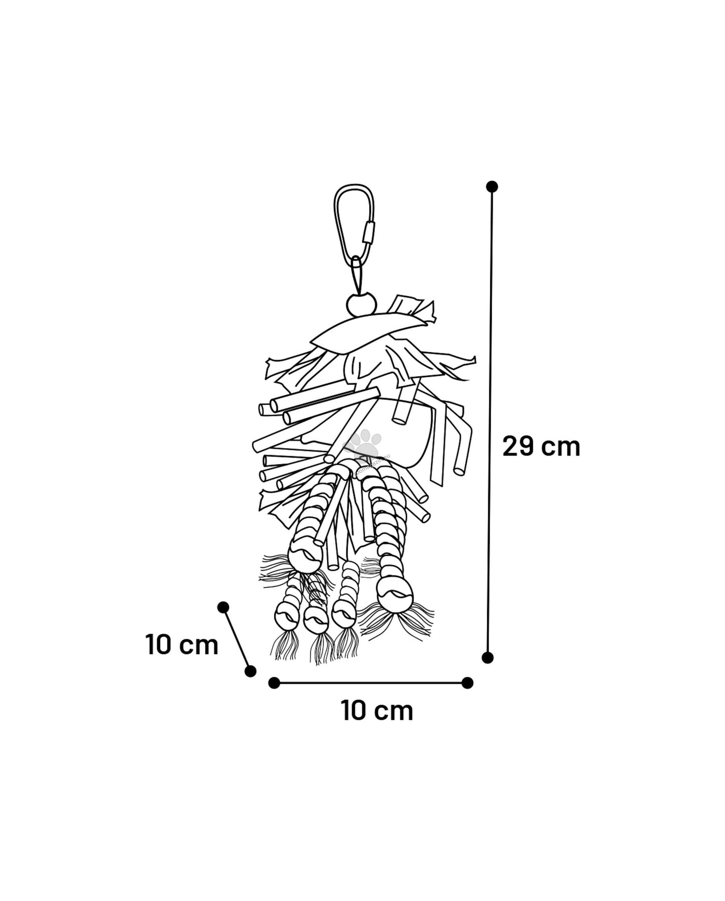 Flamingo Bt Falk - играчка за папагал от памучно въже, дърво, пластмаса и хартия 29 см