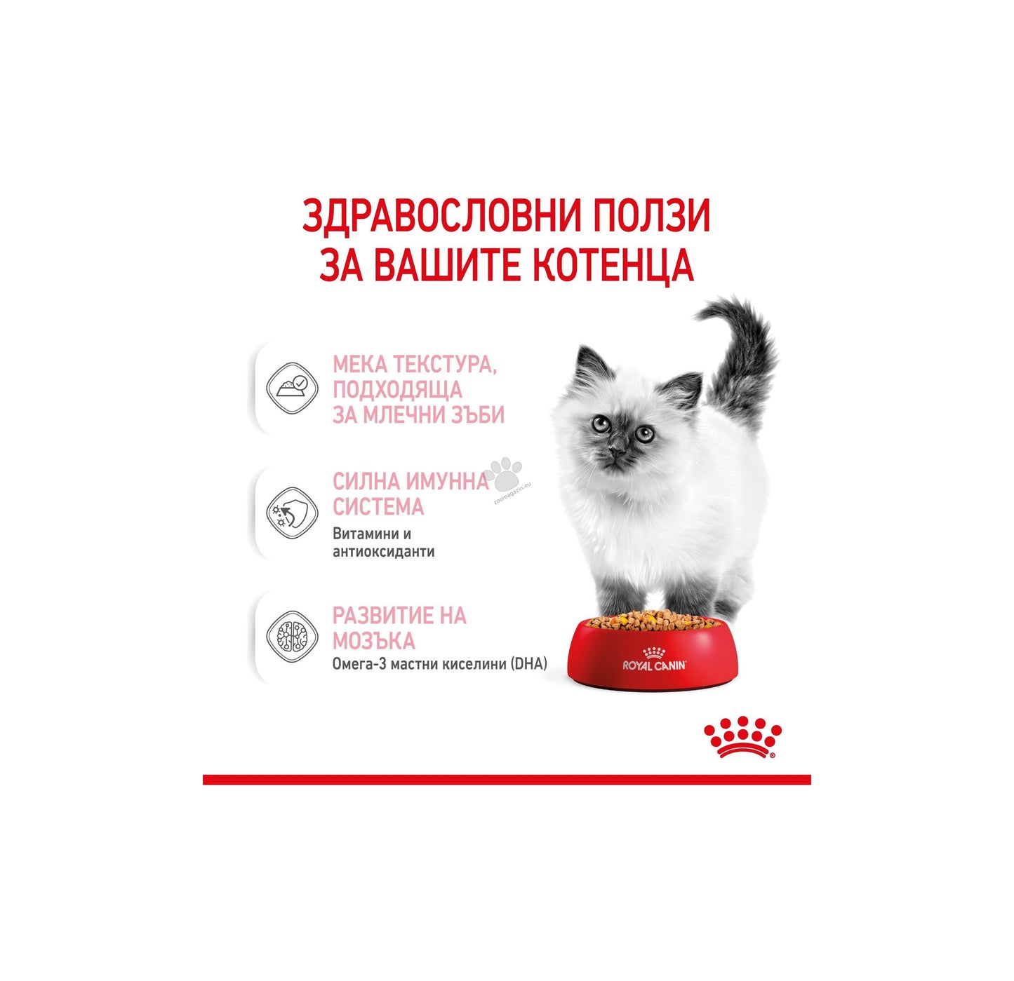 ROYAL CANIN KITTEN in JELLY - за котки, специално за 2-рата фаза на израстване при подрастващи котенца до 12 месеца (малки хапки в желе) 85гр