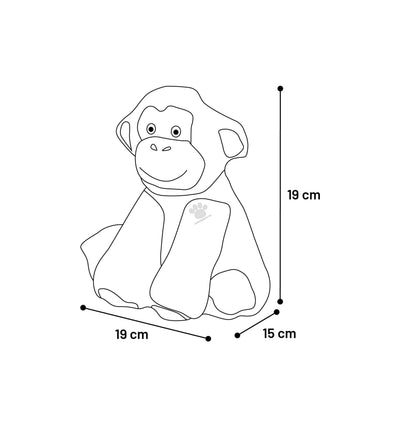 Flamingo Toy Drala Sitting Monkey - плюшена играчка 19 / 15 / 19 см