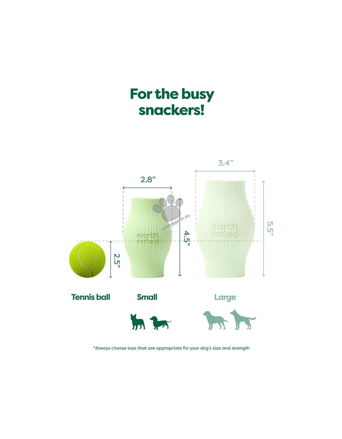 Earth Rated Treat Toy Green Rubber - каучукова играчка