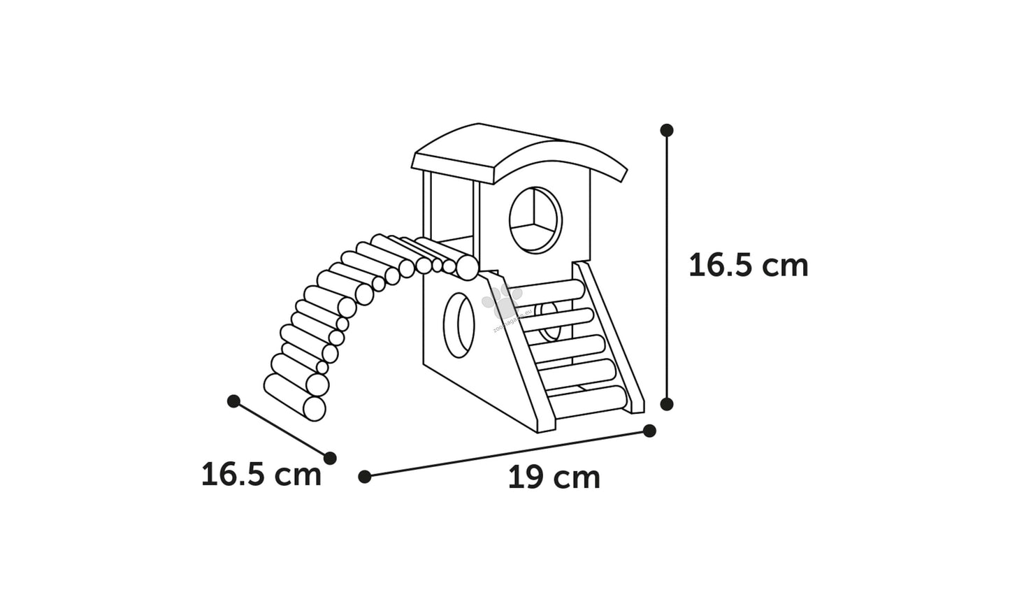 Flamingo Small Animal House Marty Brown - къщичка за малки животни 19 / 16,5 / 16,5 см