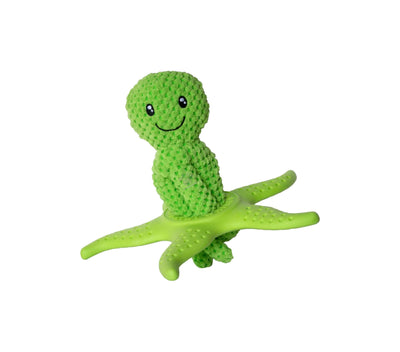 Kiwi Walker Lets Play Octopus and Starfish Green - плюшен октопод и морска звезда от термопластичен каучук 25 см, зелен
