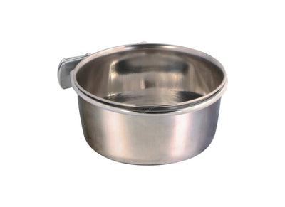 Trixie Stainless Steel Bowl with Holder - хранилка с винт за закрепване 300 мл / 9 cм