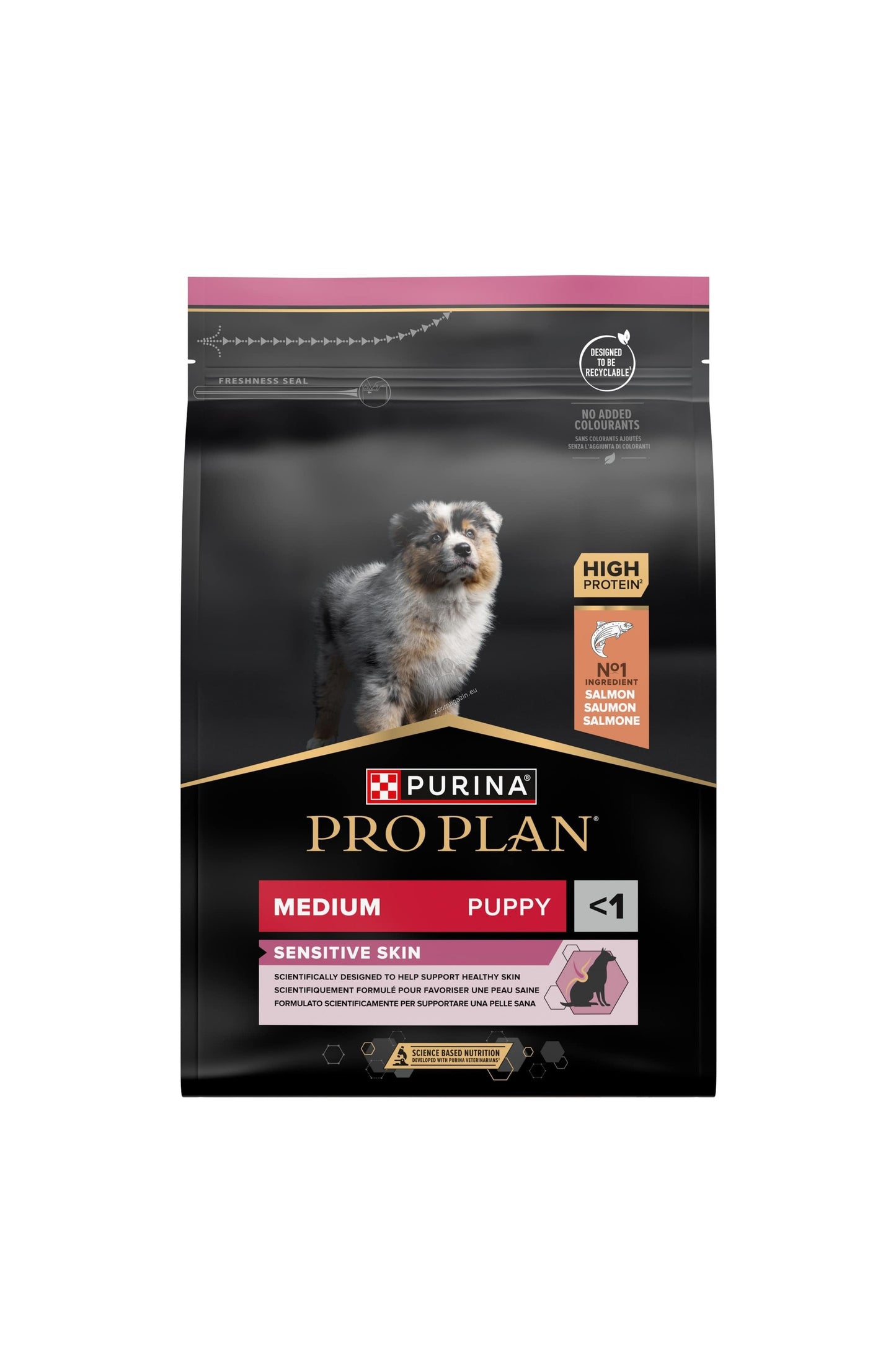 Pro Plan Medium Puppy Salmon - пълноценна храна със сьомга за кученца от средни породи 3 кг