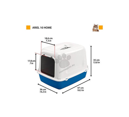 Ferplast Toilet Ariel 10 - закрита котешка тоалетна 36 / 47 / 35 см