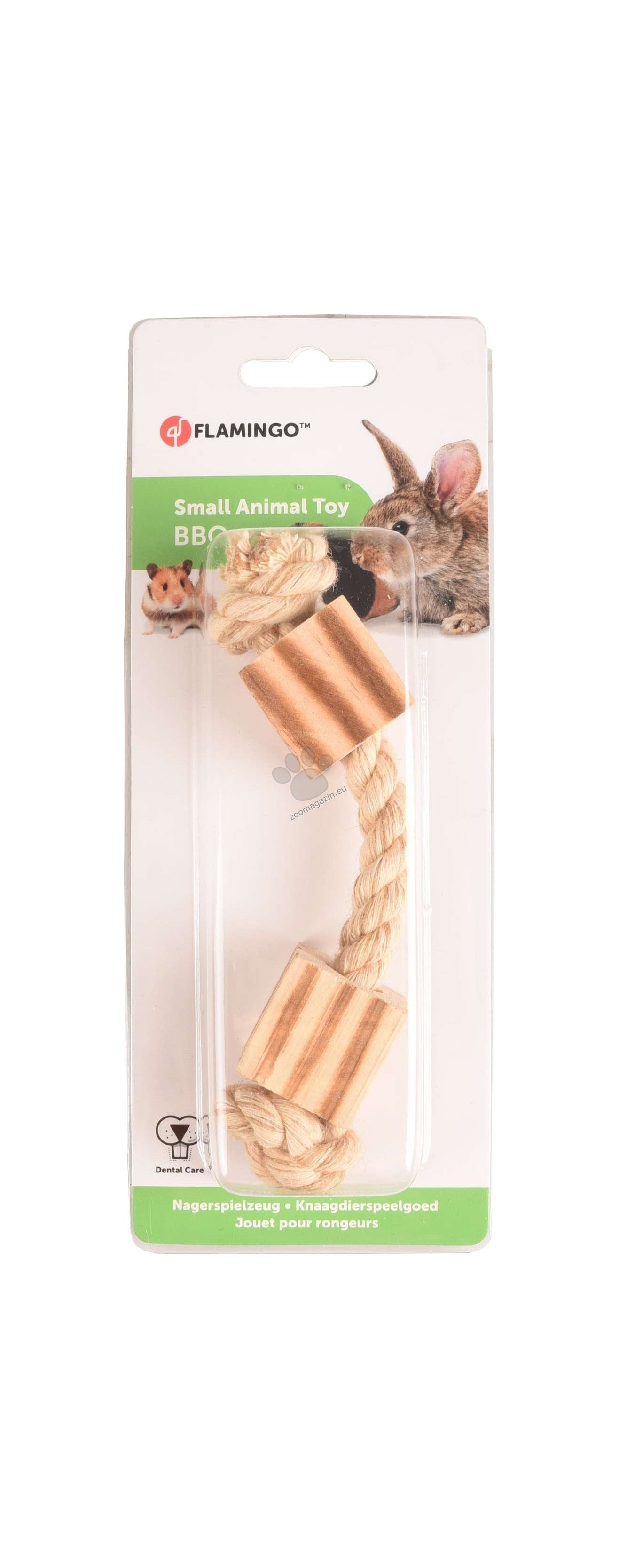 Flamingo BBQ Beads Cord Light brown - играчка за гризачи 16 см