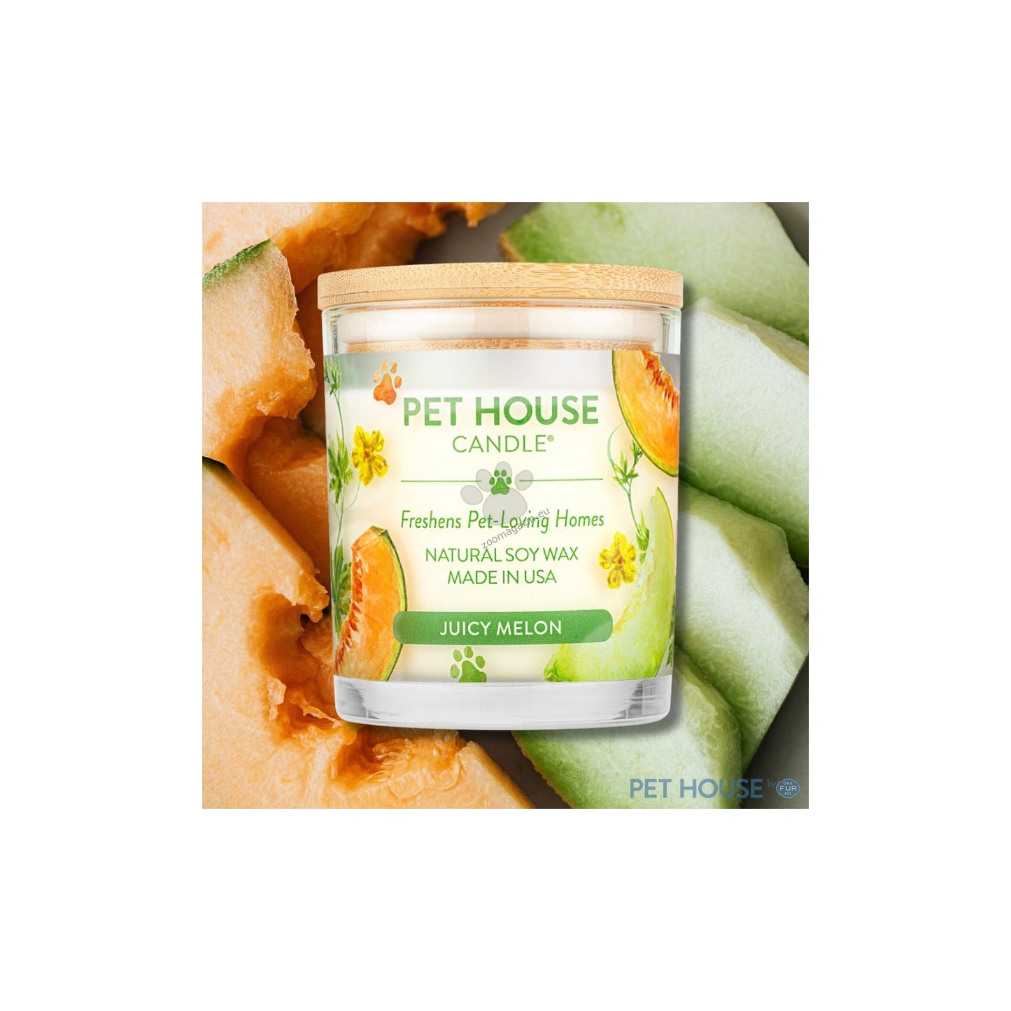 Pet House Candles Juicy Melon - натурална свещ с аромат на сочен пъпеш