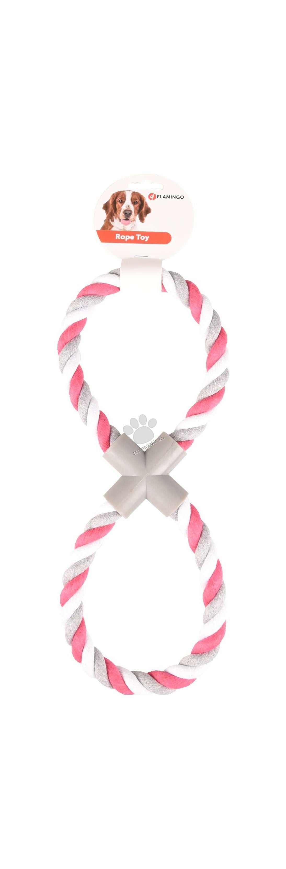 Flamingo Jim Tug rope 8-shape Fuchsia- играчка за кучета 36 см