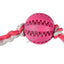 Flamingo Rubber Dental Ball with Rope - дентална топка за куче с въже 7 см.