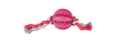 Flamingo Rubber Dental Ball with Rope - дентална топка за куче с въже 7 см.