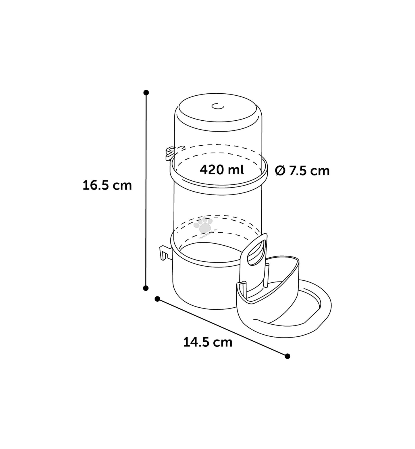 Flamingo Automatic Water Dispenser Kai - пластмасова овална поилка за птици със стъпало 420 мл