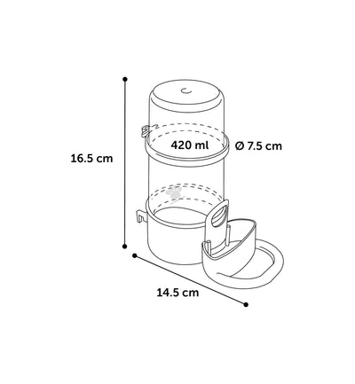 Flamingo Automatic Water Dispenser Kai - пластмасова овална поилка за птици със стъпало 420 мл