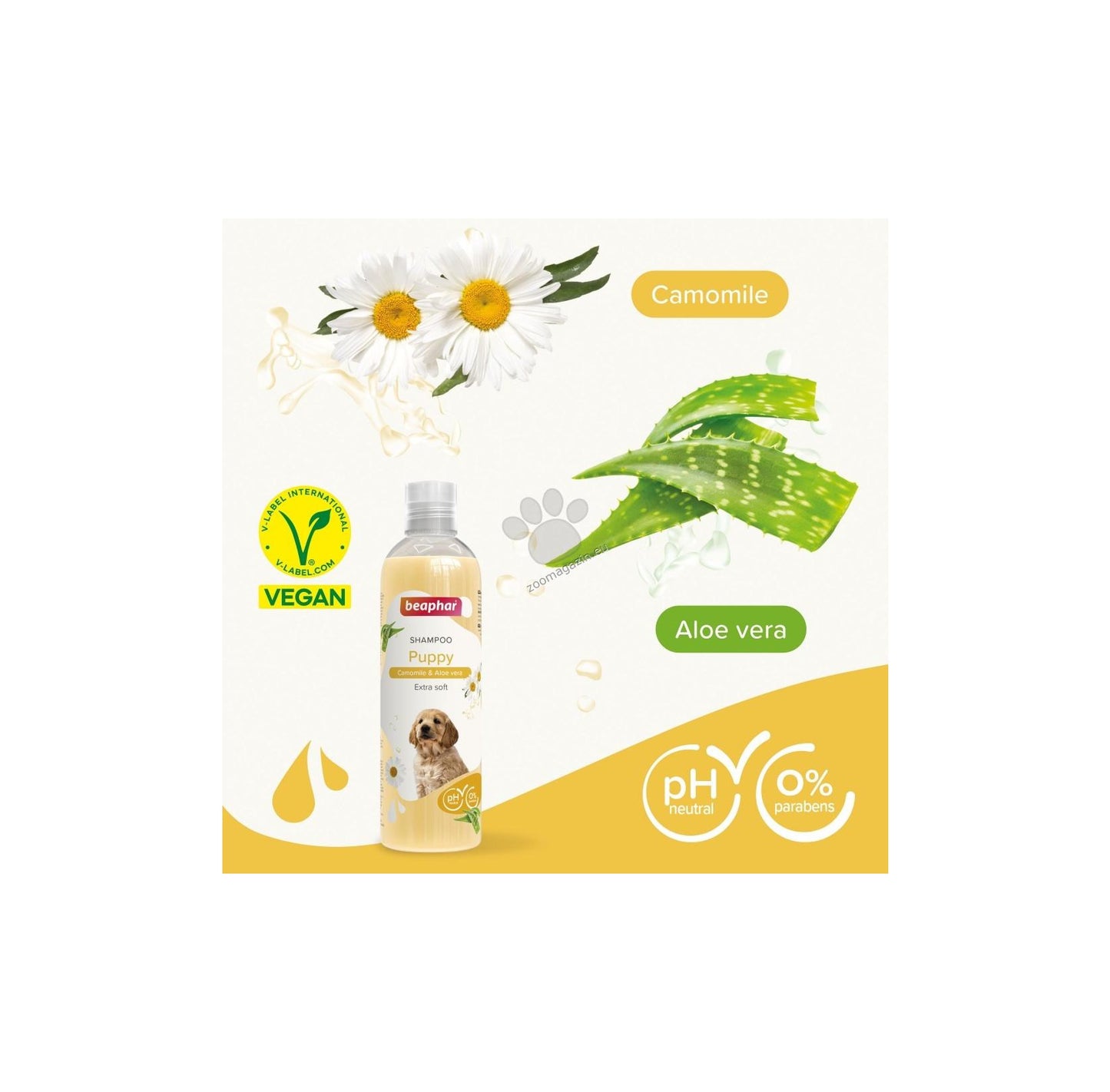 Beaphar Puppy Shampoo - шампоан за подрастващи кученца за алое вера 250 мл.