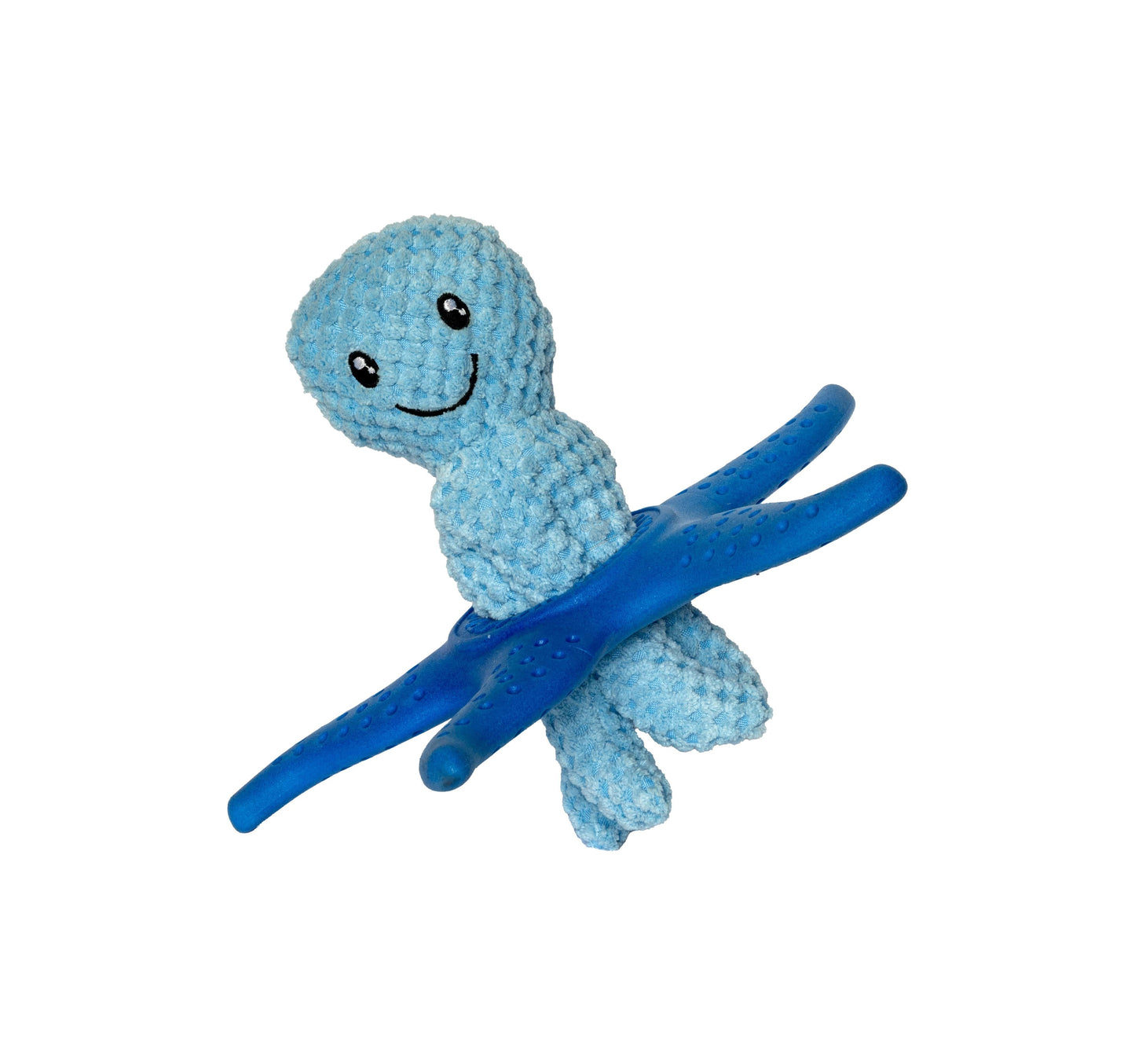 Kiwi Walker Lets Play Octopus and Starfish Blue - плюшен октопод и морска звезда от термопластичен каучук 25 см, син