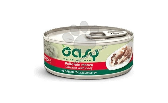 Oasy Nature Adult Chicken with Beef  - консерва за възрастни котки с пиле и говеждо месо