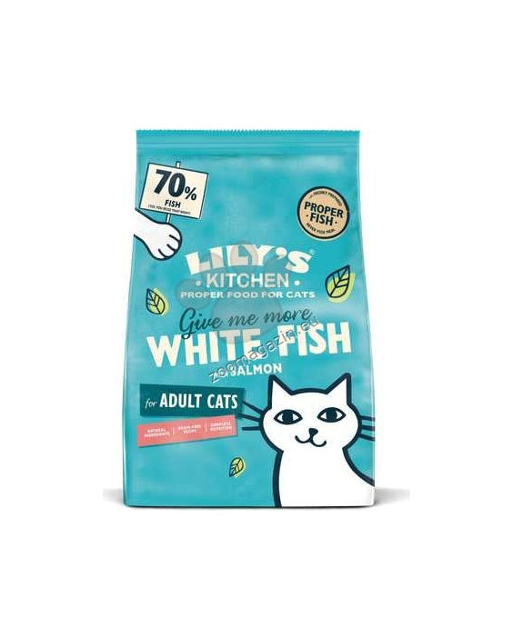 Lilys Kitchen White Fish with Salmon Dry Food - суха храна за котки с бяла риба и сьомга