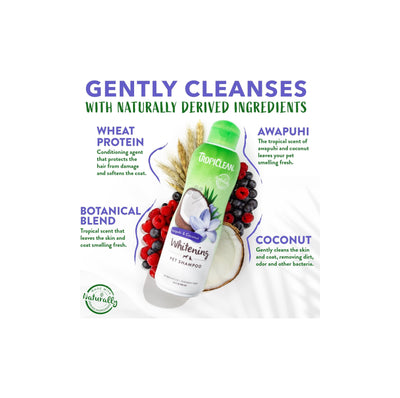 TropiClean Awapuhi and Coconut Whitening Shampoo - шампоан за кучета и котки 355 мл