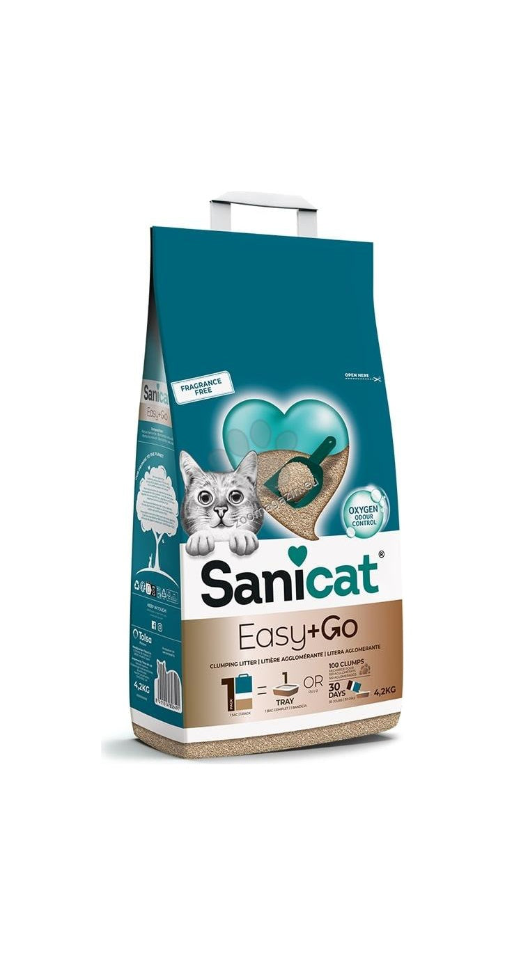 Sanicat Easy and Go Fragrance Free - бентонитова котешка тоалетна 4,2 кг