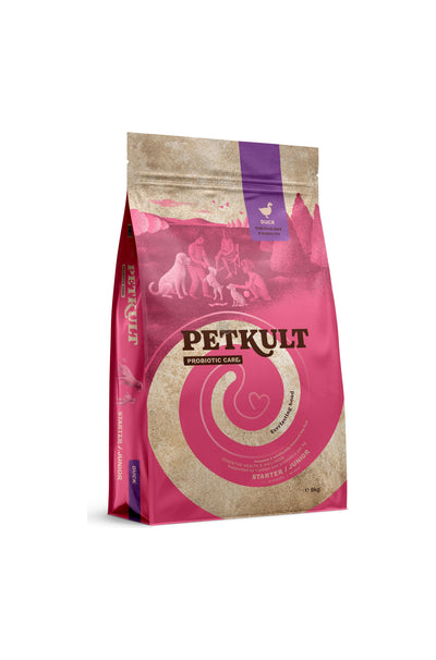Petkult Probiotic Starter&Junior- храна за чувствителни кучета под 12 месеца с патешко и кафяв ориз