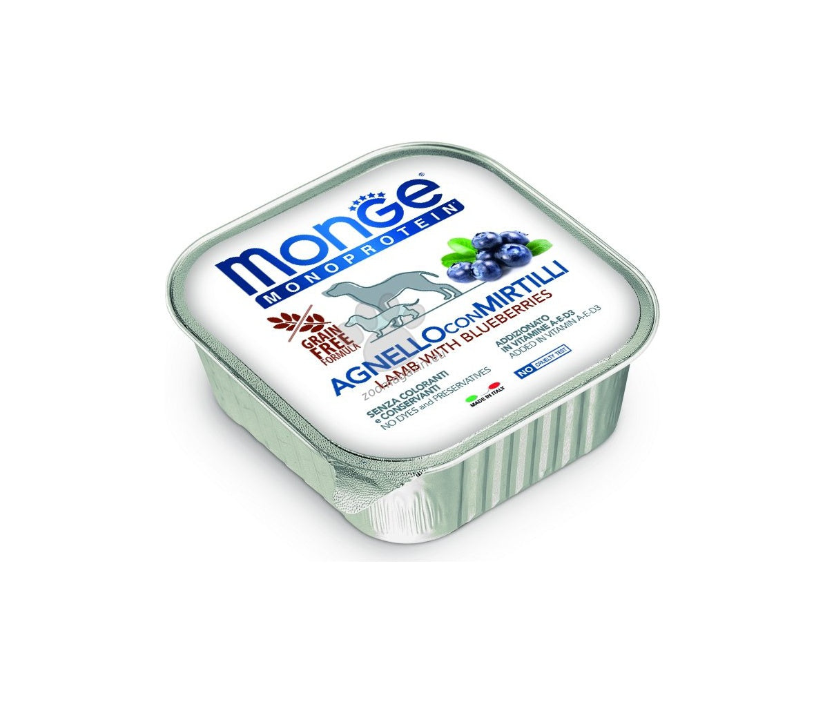 Monge Monoprotein Pate Lamb with Blueberries - пастет за кучета в зряла възраст с агнешко месо и боровинки 150 гр