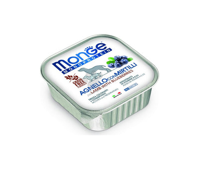 Monge Monoprotein Pate Lamb with Blueberries - пастет за кучета в зряла възраст с агнешко месо и боровинки 150 гр