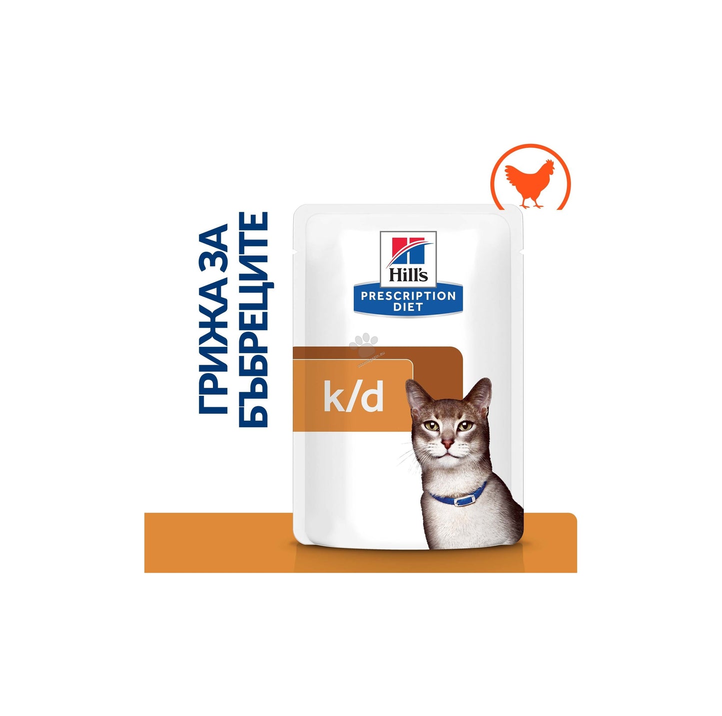 Hills Prescription Diet k/d Chicken - при хорнична бъбречна недостатъчност, кутия 12 x 85 гр